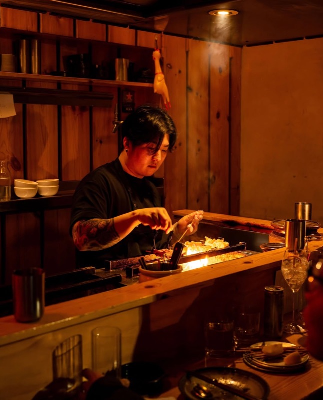 Shobosho chef grilling yakitori in Adelaide CBD, Adelaide
