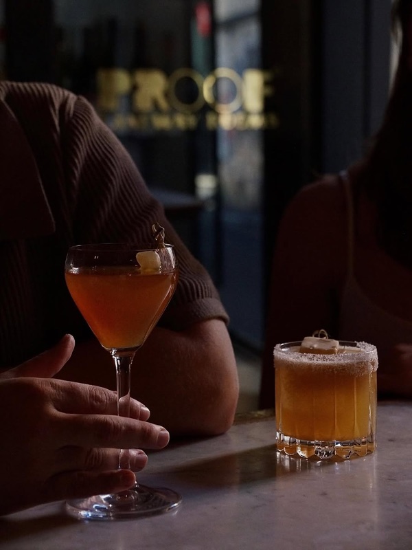 Proof Bar, a sophisticated speakeasy cocktail bar on Anster Street, Adelaide