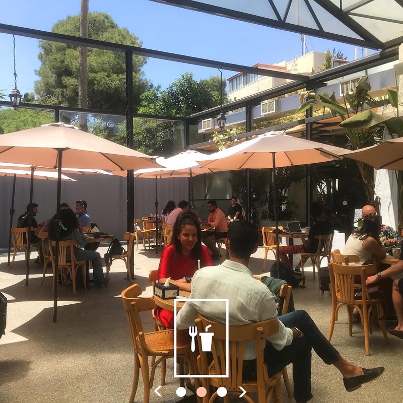 Dali Restaurant & Art Gallery glass-roofed courtyard in Al Lweibdeh, Amman