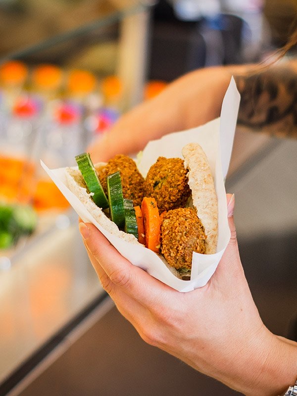 Maoz Falafel in Centrum — Maoz is practically an institution in Amsterdam, famous for its consistently cri