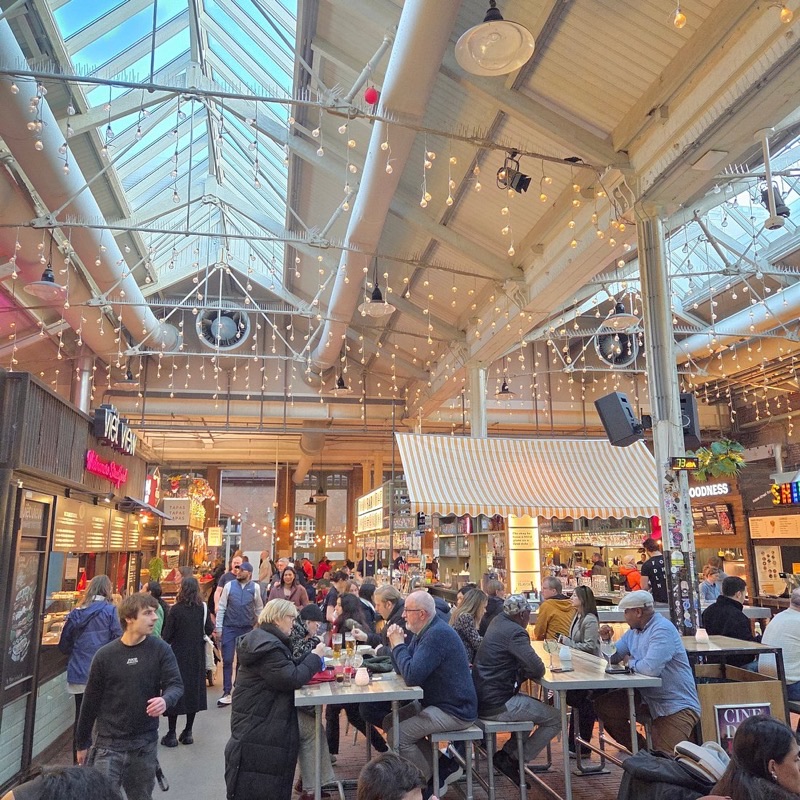 Foodhallen Amsterdam in Oud-West (Bellamybuurt) — Foodhallen is a buzzing indoor food market showcasing a curated selection of gou