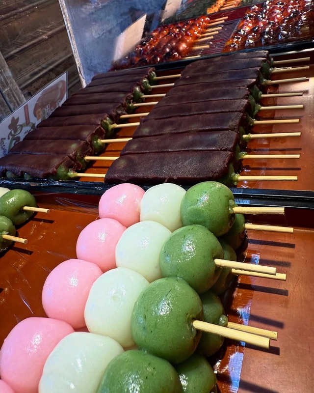 Nakamise Kibi Dango skewers on Nakamise-dori, Asakusa