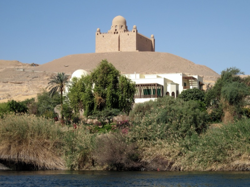 Aga Khan Mausoleum on the west bank of the Nile in Aswan