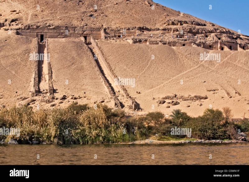 Tombs of the Nobles Qubbet el-Hawa Aswan from the Nile