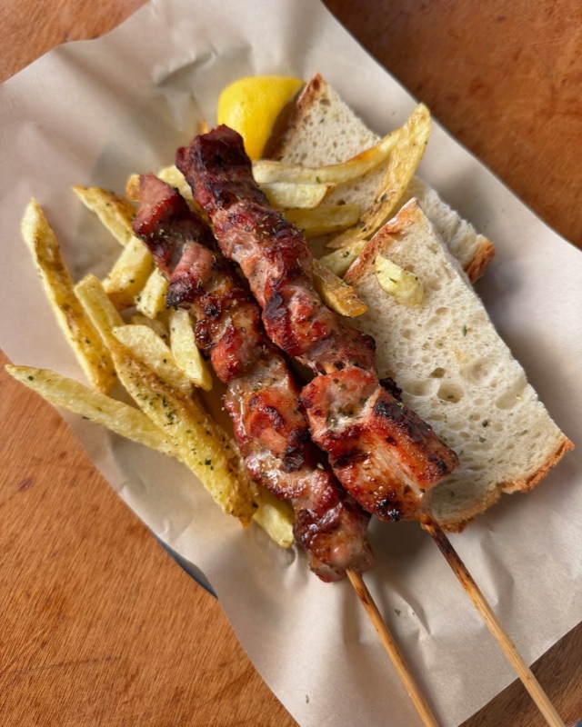 Elvis kalamaki souvlaki in Metaxourgeio, Athens