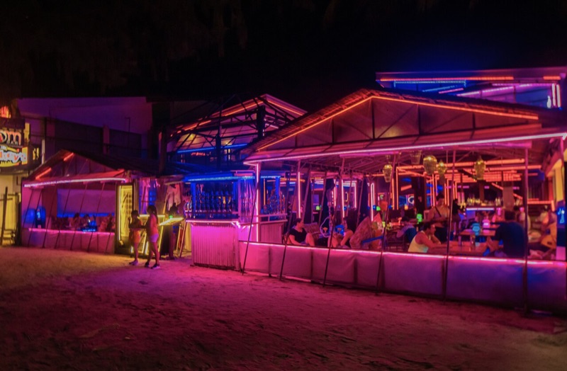OM Bar Boracay beachfront party scene at sunset