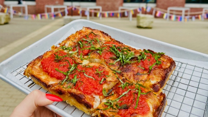 Night Shift Brewing at Lovejoy Wharf — Detroit-style pizza and craft beer