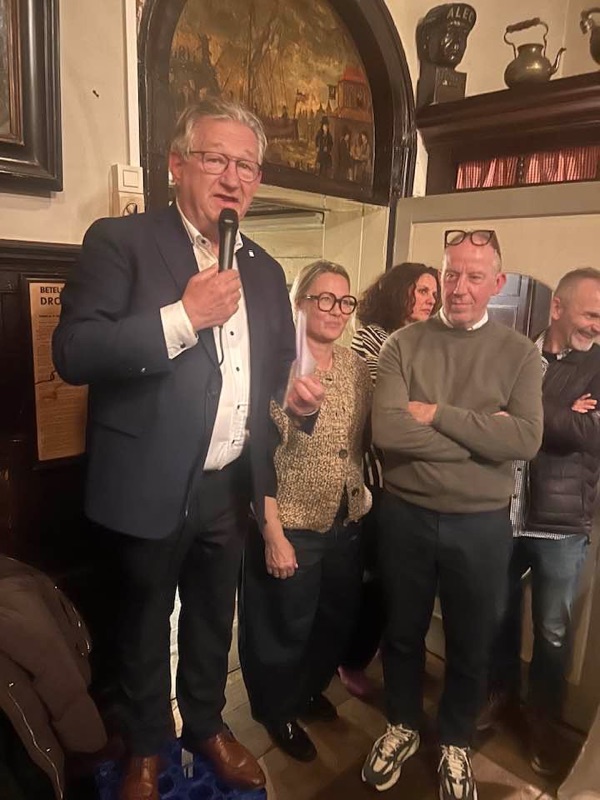 Cafe Vlissinghe historic exterior with 1515 signage in Bruges, Belgium