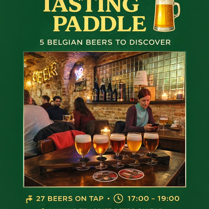 Le Trappiste medieval cellar beer bar with candlelit atmosphere in Bruges, Belgium