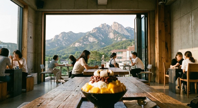 Bukhansan Lounge in Ui-dong with mountain views and bingsu