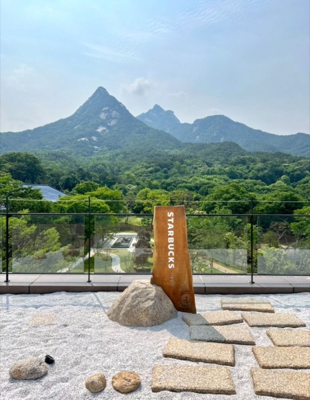 Starbucks The Bukhansan with mountain views in Eunpyeong-gu
