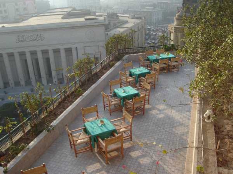 3roof rooftop cafe with views of downtown Cairo architecture
