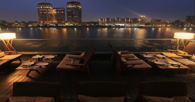 Crimson Bar and Grill rooftop terrace on the Nile in Zamalek