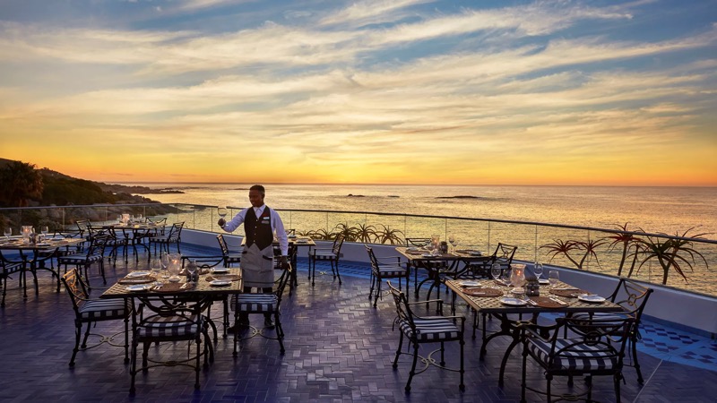 The Twelve Apostles Hotel Leopard Bar with sunset views
