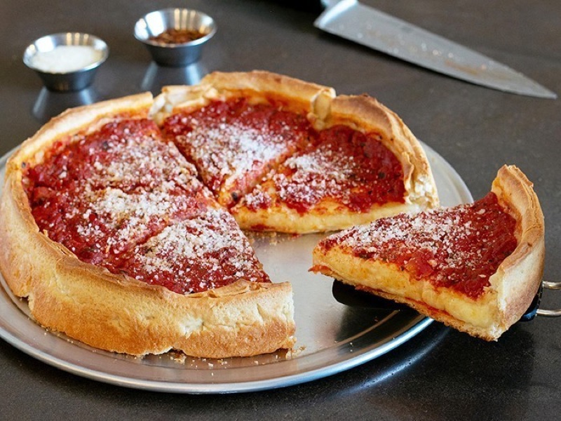 Giordano's deep-dish pizza in Chicago