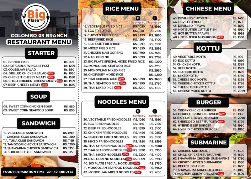 Big Plate in Colombo, Sri Lanka