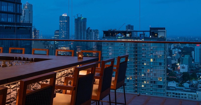 The Bar On The Top at Granbell Hotel Colombo with panoramic sunset views