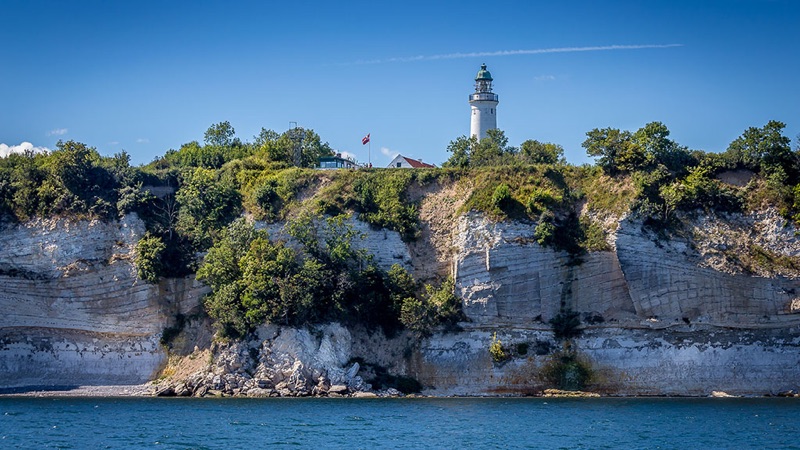Stevns Klint lighthouse and cliffs, Denmark