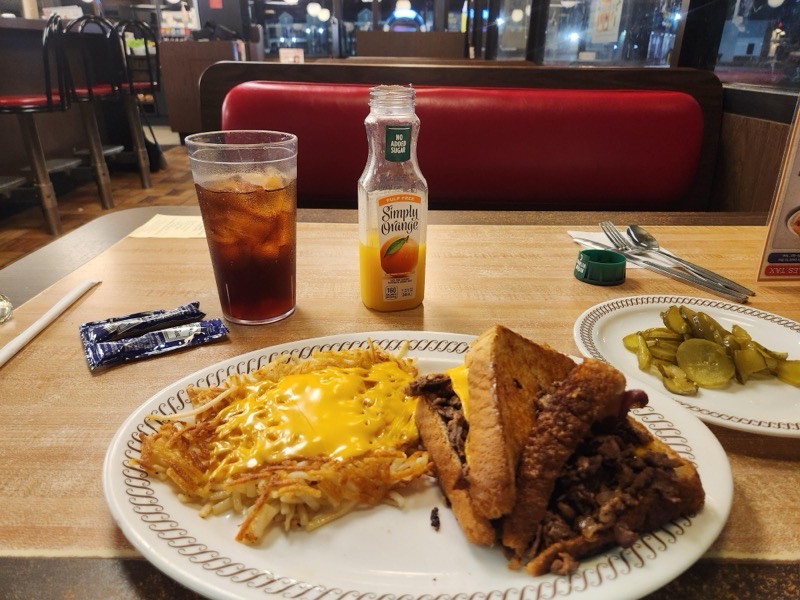 Waffle House in Various (e.g., Dallas Love Field) — The quintessential American diner experience, Waffle House is open 24/7, serving