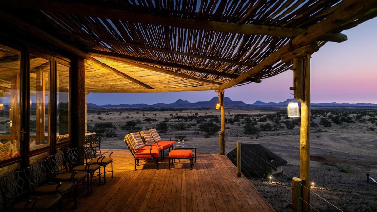 Doro Nawas Camp against dramatic rocky outcrops in Damaraland