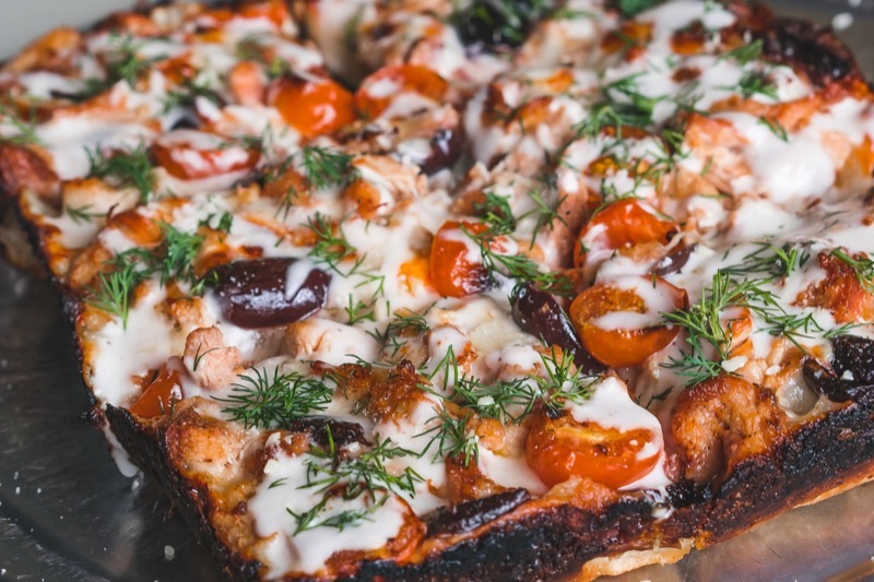 Grandma Bob's in Corktown Detroit — creative Detroit-style pizza