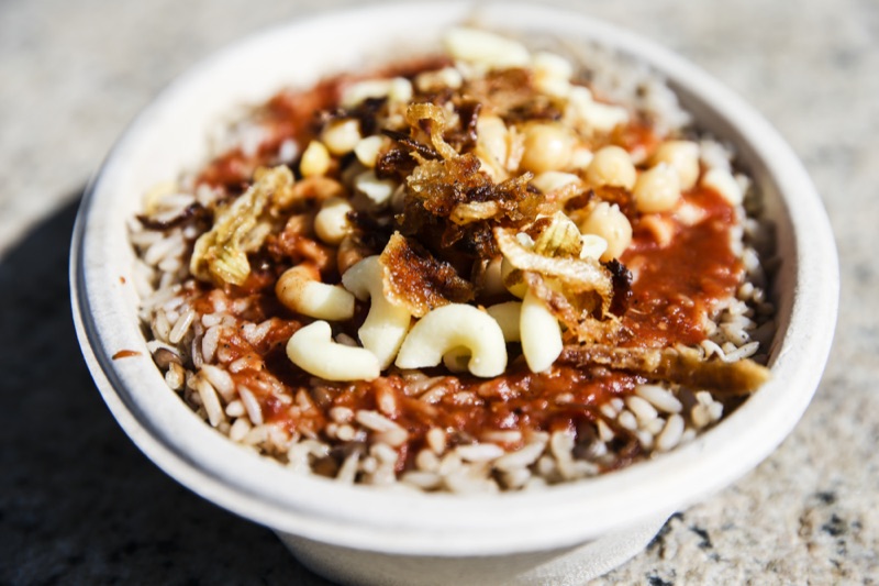 Tom & Basal koshari in Cairo