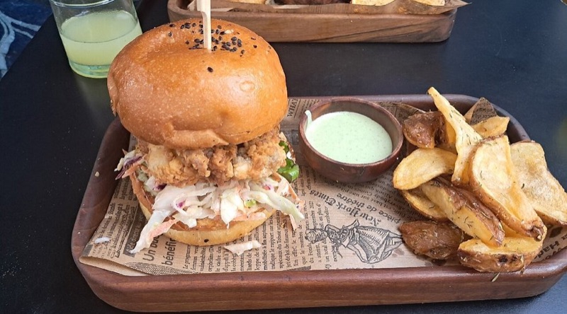 Fish Burger restaurant near Skala wall Essaouira Morocco