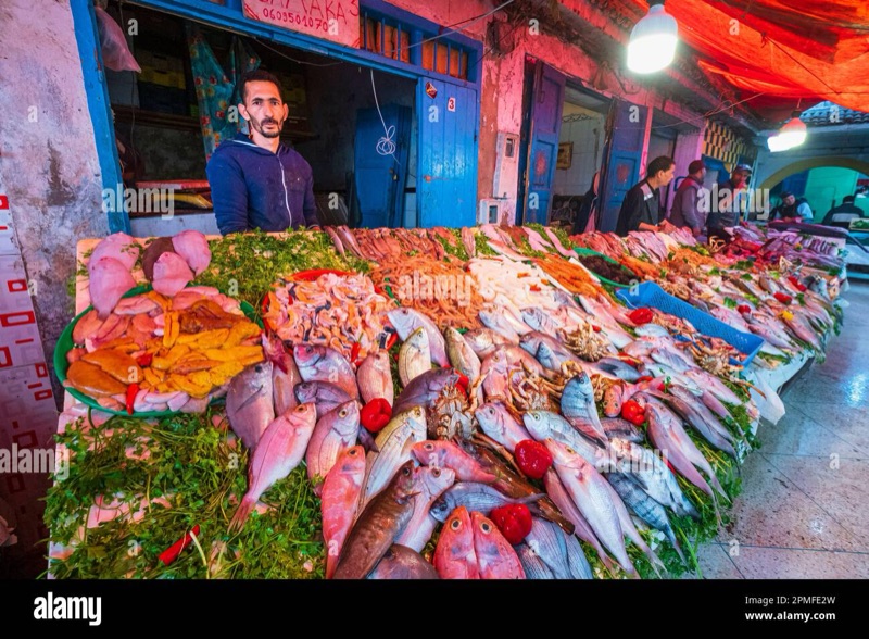 Hidden fish market in Essaouira medina near Souk Jdid