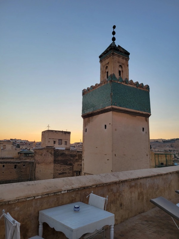 Mom's Touch bohemian rooftop café in Fez Medina
