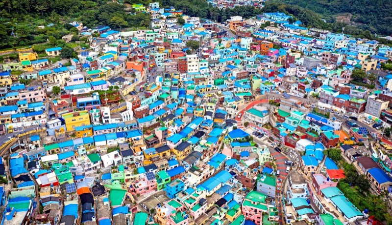 Panoramic view from Gamnae 2-ro walkway in Gamcheon Culture Village