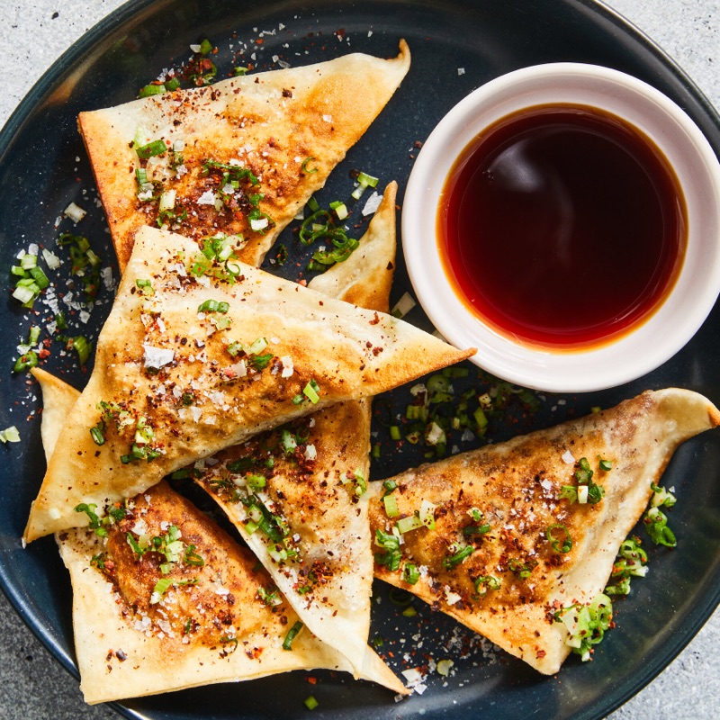 Kimchi mandu jeon (dumpling pancake) at Gwangjang Market