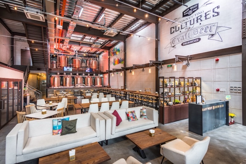 East West Brewing Co. industrial taproom in District 1, Ho Chi Minh City