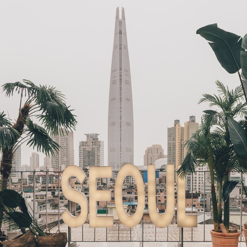 Seoulism rooftop bar with Lotte Tower views in Seoul