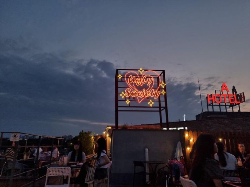 Ugly Society rooftop bar in Itaewon