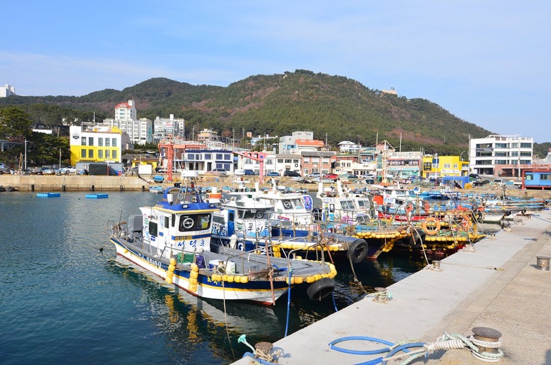 Cheongsapo seaside seafood village in Busan