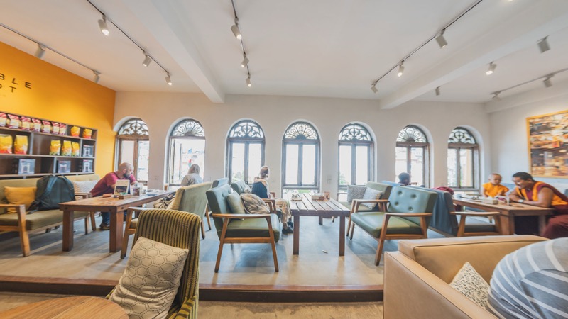 Himalayan Java Boudha with stupa views