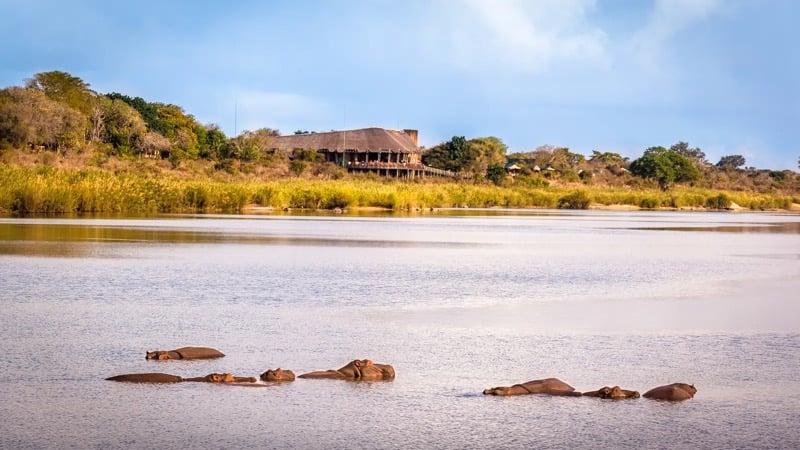 Lower Sabie Rest Camp on Sabie River in Kruger National Park