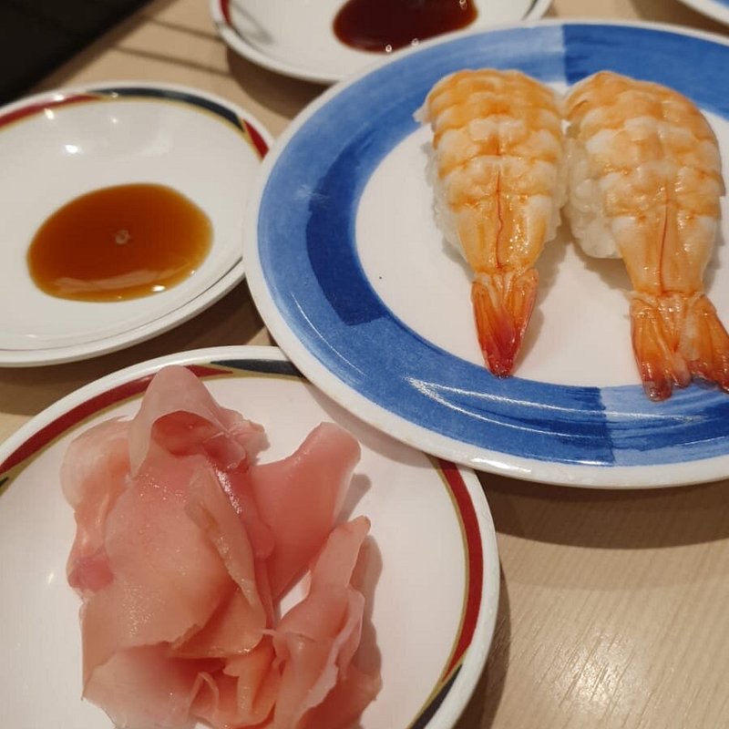 Sushi no Musashi in Kyoto Station — A bustling and beloved kaiten-zushi (conveyor belt sushi) restaurant, offering f