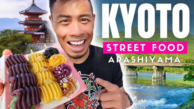 Arashiyama street food near bamboo grove Kyoto