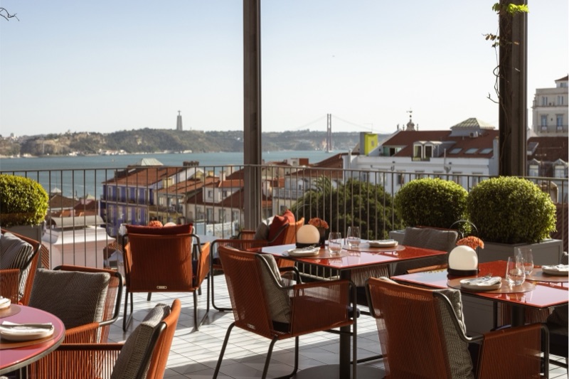 Bairro Alto Hotel Terrace rooftop bar in Lisbon