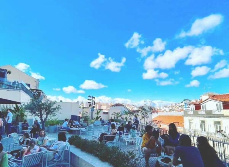Carmo Rooftop bar near Carmo Convent in Lisbon
