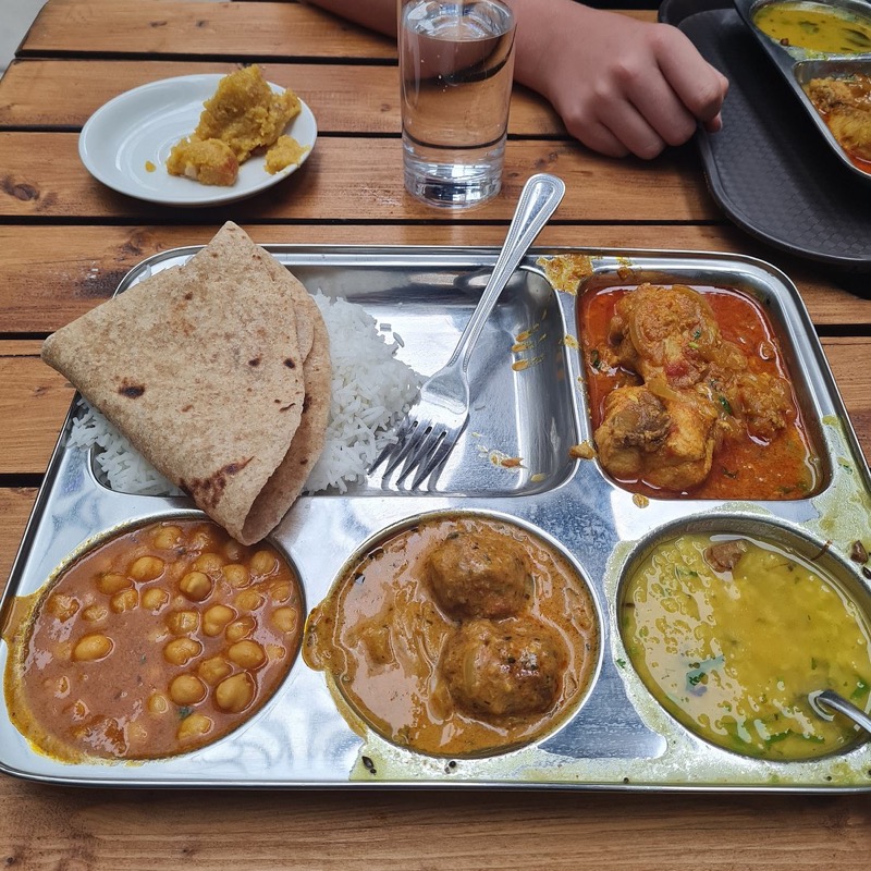Indian YMCA buffet canteen near Warren Street London
