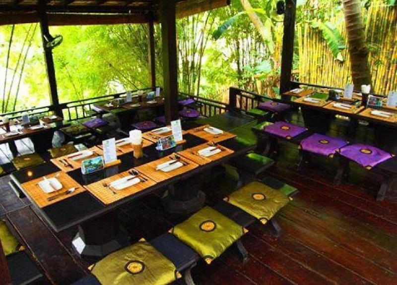 Dyen Sabai restaurant across Nam Khan River in Luang Prabang