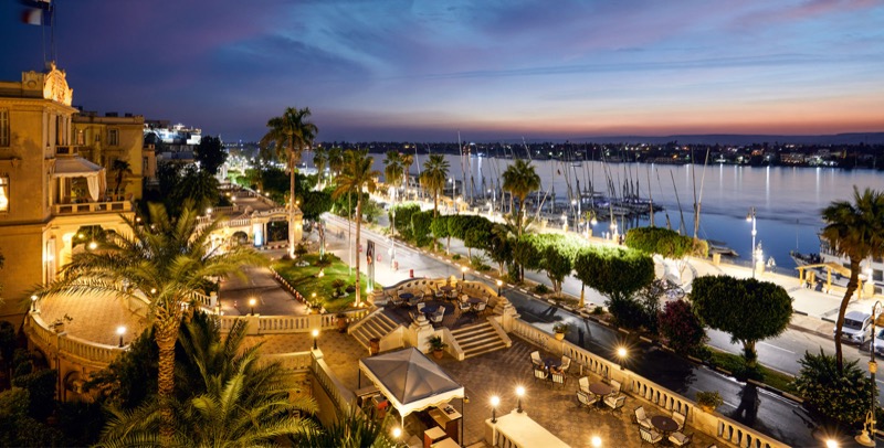 Sofitel Winter Palace garden terrace dining in Luxor