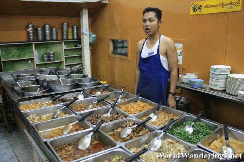 Lashio Lay Shan buffet restaurant in Mandalay