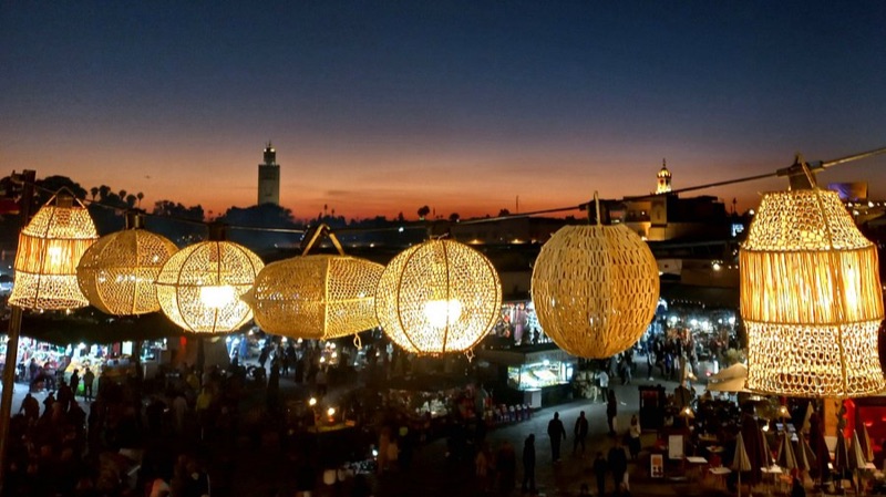 Chez Chegrouni restaurant overlooking Jemaa el-Fnaa