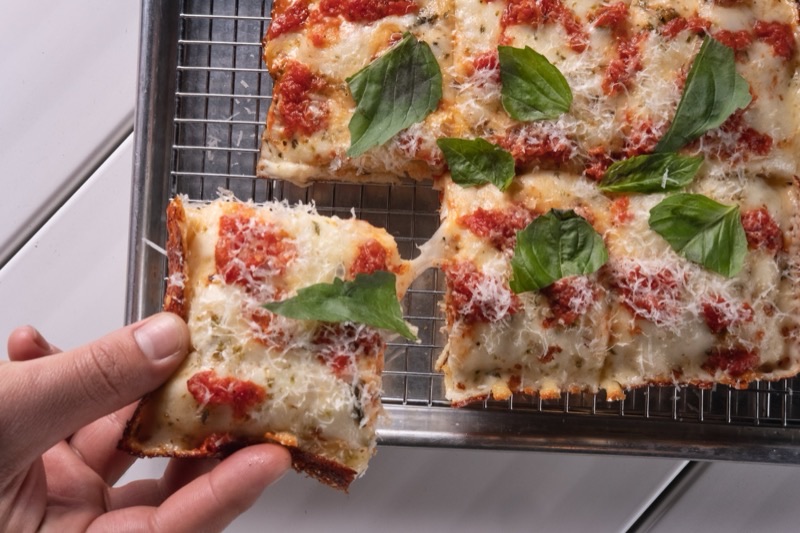 Vice City Pizza in Wynwood — Vice City Pizza specializes in crispy-edged, airy, and cheesy Detroit-style pizz