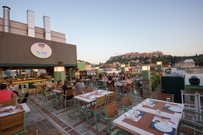Savvas souvlaki restaurant Monastiraki Athens with Acropolis view