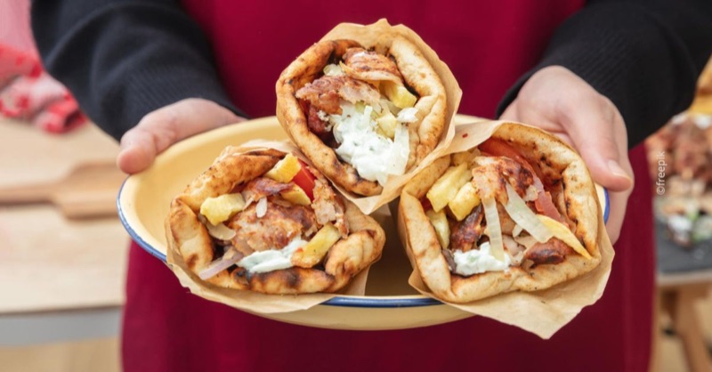 Classic souvlaki pita Athens street food