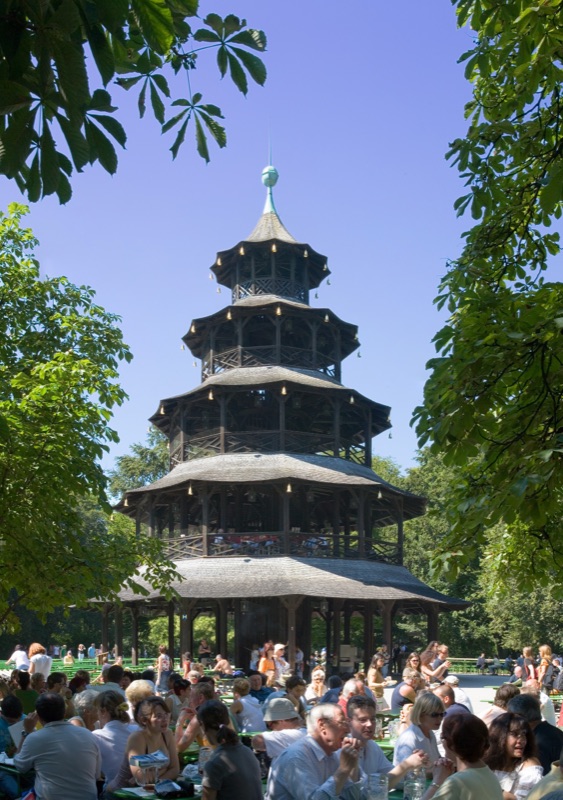 Chinesischer Turm beer garden in Munich's Englischer Garten